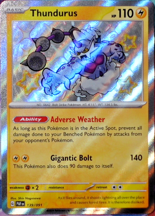 Thundurus 139/091 IR Baby Shiny - Paldean Fates